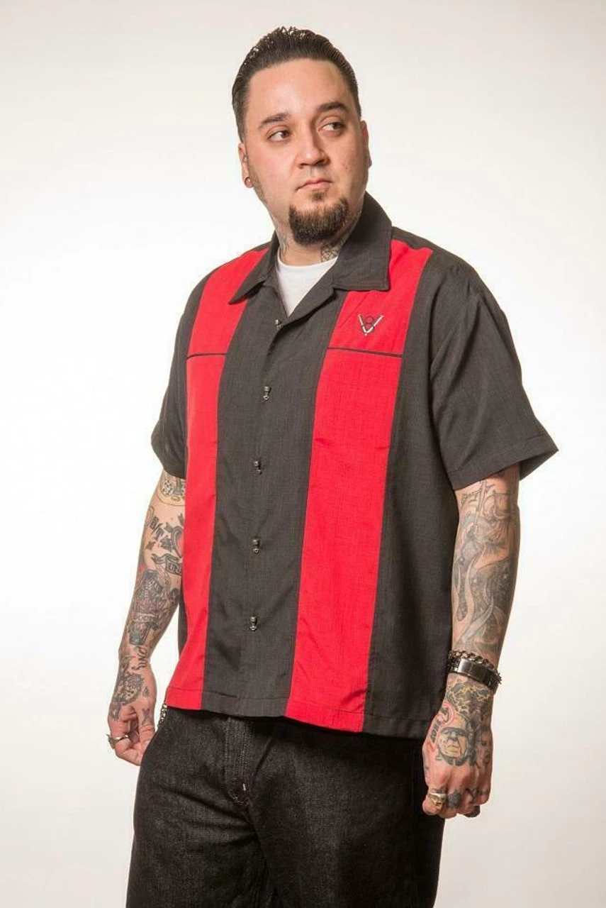 Steady Clothing Classy Piston Red Rockabilly Bowling Button Down Shirt ST35327 2 Steady Clothing Classy Piston Red Rockabilly Bowling Button Down Shirt ST35327 - Image 2