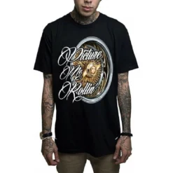 Mafioso Picture Me Rollin Low Rider Car Rims Urban Mafia Gangster Black T Shirt