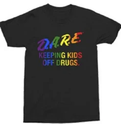 DARE D.A.R.E Classic Logo Rainbow Keeping Kids Off Drugs Education T Shirt 30-22