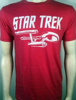 Star Trek Red Ship Logo TV Show Movie Classic Space Galaxy Heather T Shirt S-3XL