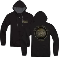 Authentic Game Of Thrones Winter Is Coming Zip Hoodie Sweatshirt S-Xxl