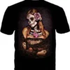 Daveed Benito Day Of The Dead Lace Sexy Beautiful Sugar Skull Artwork Tee Shirt