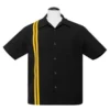 Steady Clothing V8 Racer Gold Rockabilly Bowling Button Down Shirt ST35006