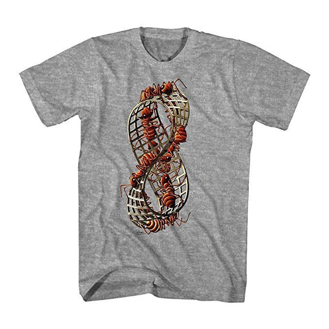 M.C. Escher Infinity Ants Grey Art Artwork Illusion Adult Men's T Tee Shirt 3 M.C. Escher Infinity Ants Grey Art Artwork Illusion Adult Men's T Tee Shirt - Image 3