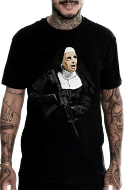 Mafioso Gunpoint Sister Nun Religious AK 47 Rifle Guns Tattoos Urban T Shirt -Reelwear Shop 2124c6f0 d18b 57b1 8574 16351f3cb630 03838.1586525175
