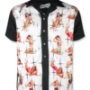 Liquor Brand Vixen Rockabilly Retro Pinup Bowling Button Down Shirt LB-MBS-19002