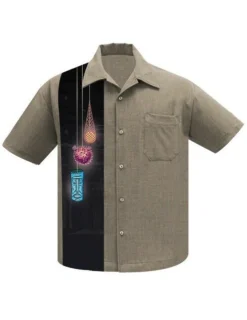 Steady Clothing Tiki Lights Herb Rockabilly Bowling Button Down Shirt ST35472
