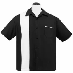 Steady Clothing Poplin Single Panel White Button Down Bowling Work Shirt ST37090