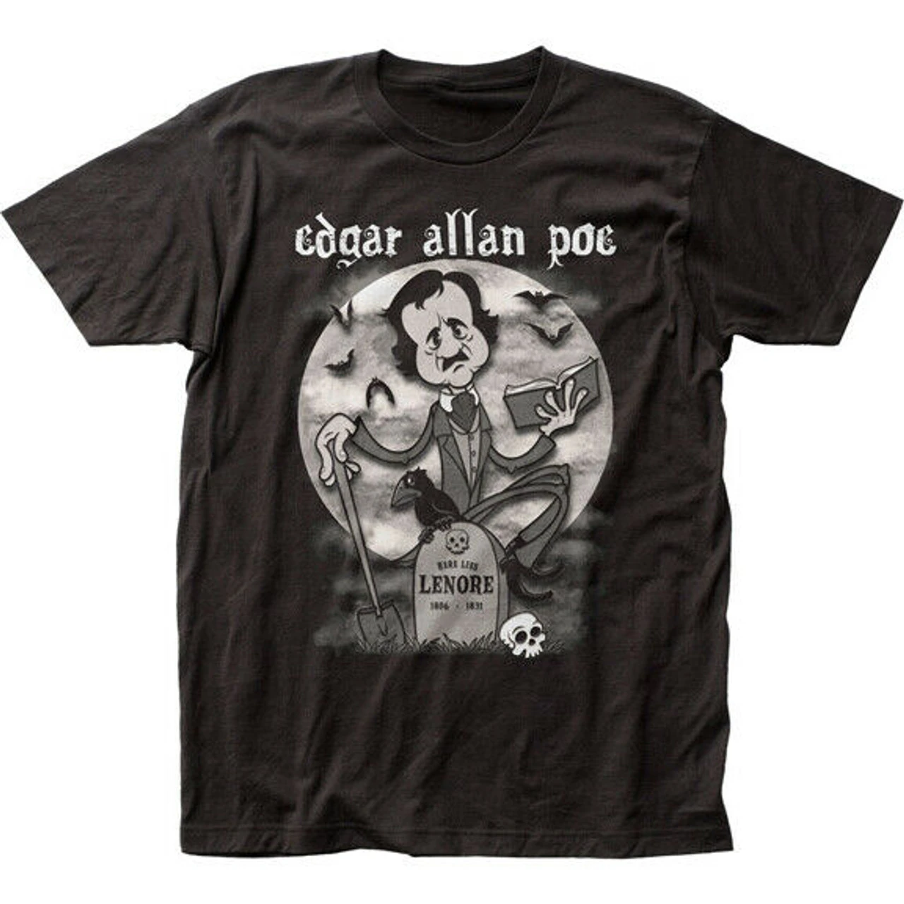 Impact Edgar Allan Poe Rubberhose Gothic American Poet Fitted Jersey Tee IMP160 1 Impact Edgar Allan Poe Rubberhose Gothic American Poet Fitted Jersey Tee IMP160