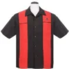 Steady Clothing Classy Piston Red Rockabilly Bowling Button Down Shirt ST35327