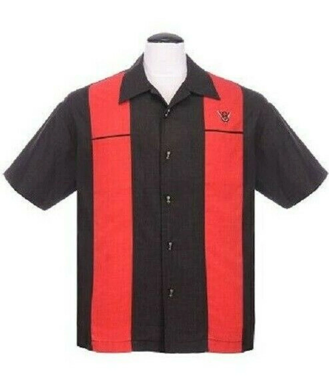 Steady Clothing Classy Piston Red Rockabilly Bowling Button Down Shirt ST35327 1 Steady Clothing Classy Piston Red Rockabilly Bowling Button Down Shirt ST35327