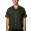 Steady Musician Rockabilly Bowling Guitars Retro Black Button Down Shirt ST35023