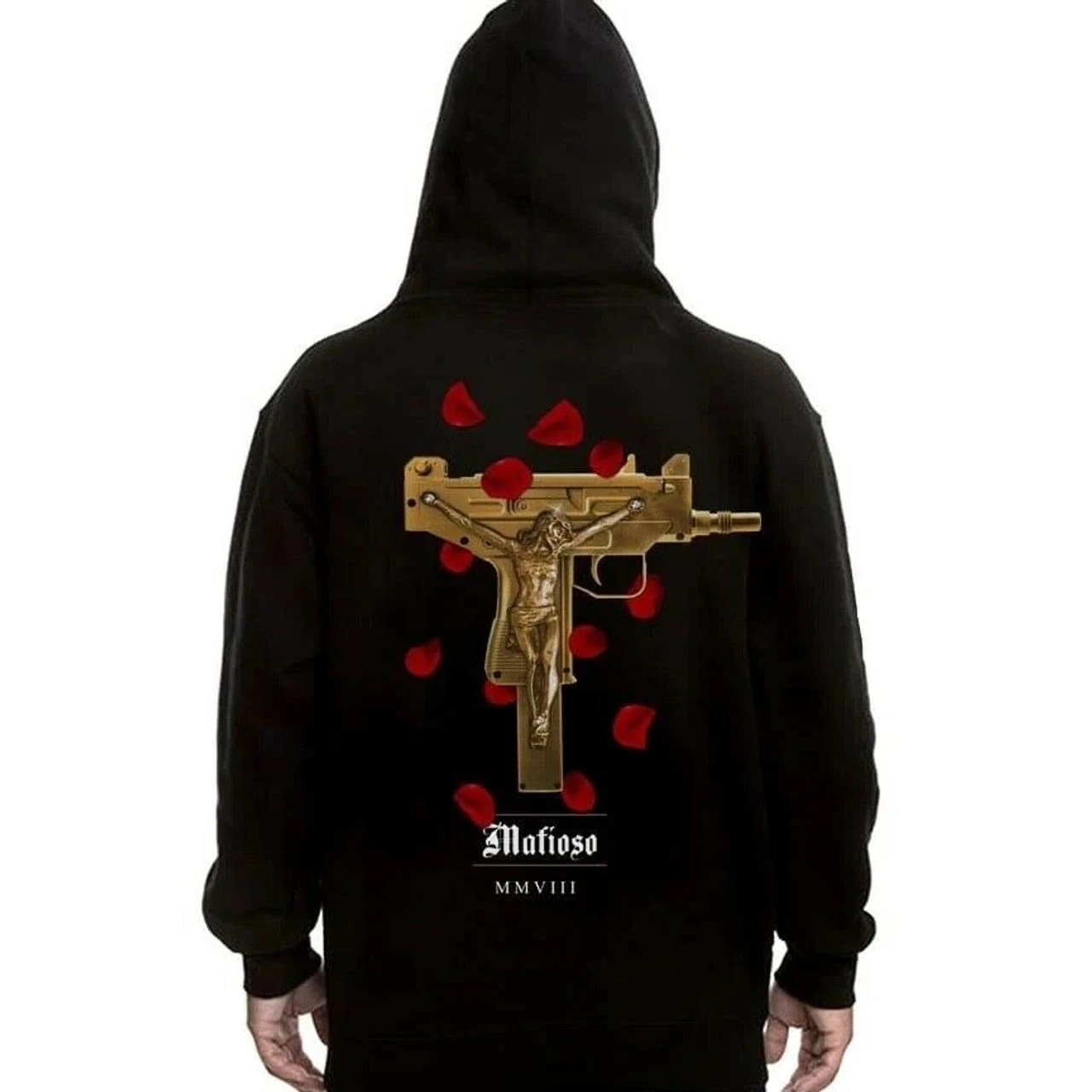 Mafioso Uzi Prayers Crucifix Jesus Guns Rose Petals Gangster Tattoo Urban Hoodie 1 Mafioso Uzi Prayers Crucifix Jesus Guns Rose Petals Gangster Tattoo Urban Hoodie