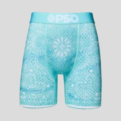 PSD Baller Bandana Paisley Teal Breathable Underwear Boxer Briefs 222180037