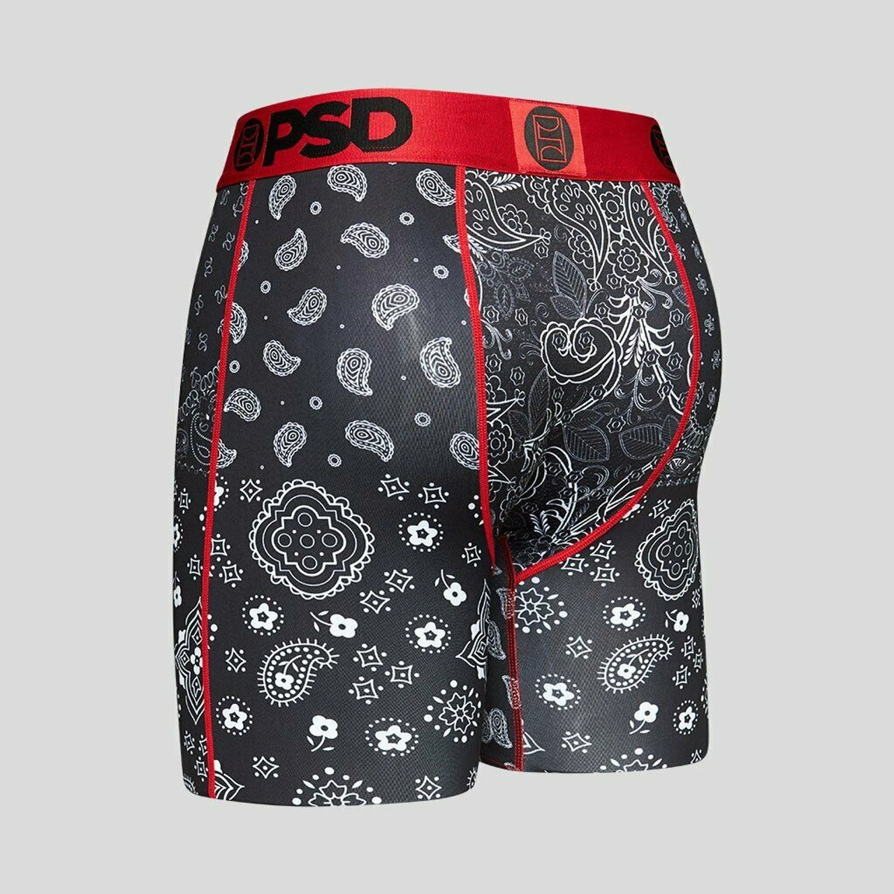 PSD Black Hype Bandana Red Trim Boxers Briefs Mens Athletic Underwear 221180064 4 PSD Black Hype Bandana Red Trim Boxers Briefs Mens Athletic Underwear 221180064 - Image 4