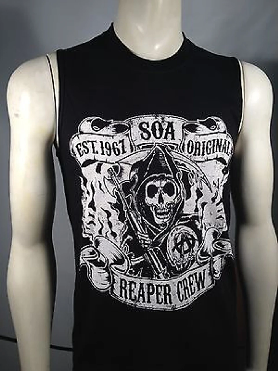 AUTHENTIC SONS OF ANARCHY SMOKE & BANNER SOA MUSCLE T SHIRT S M L XL 2XL 3XL 1 AUTHENTIC SONS OF ANARCHY SMOKE & BANNER SOA MUSCLE T SHIRT S M L XL 2XL 3XL