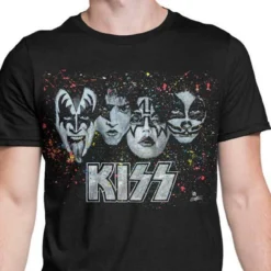 Get Down Art GDA KISS Face Off White Metal Rock Music Band Mens Shirt SFAE51