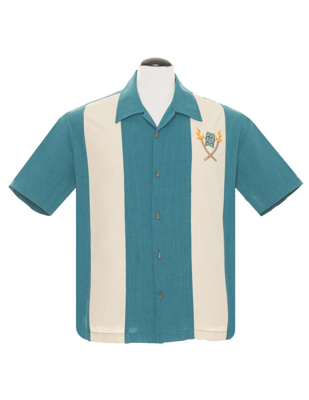 Steady Clothing Tropical Itch Teal Bowling Rockabilly Button Down Shirt ST35582 1 Steady Clothing Tropical Itch Teal Bowling Rockabilly Button Down Shirt ST35582