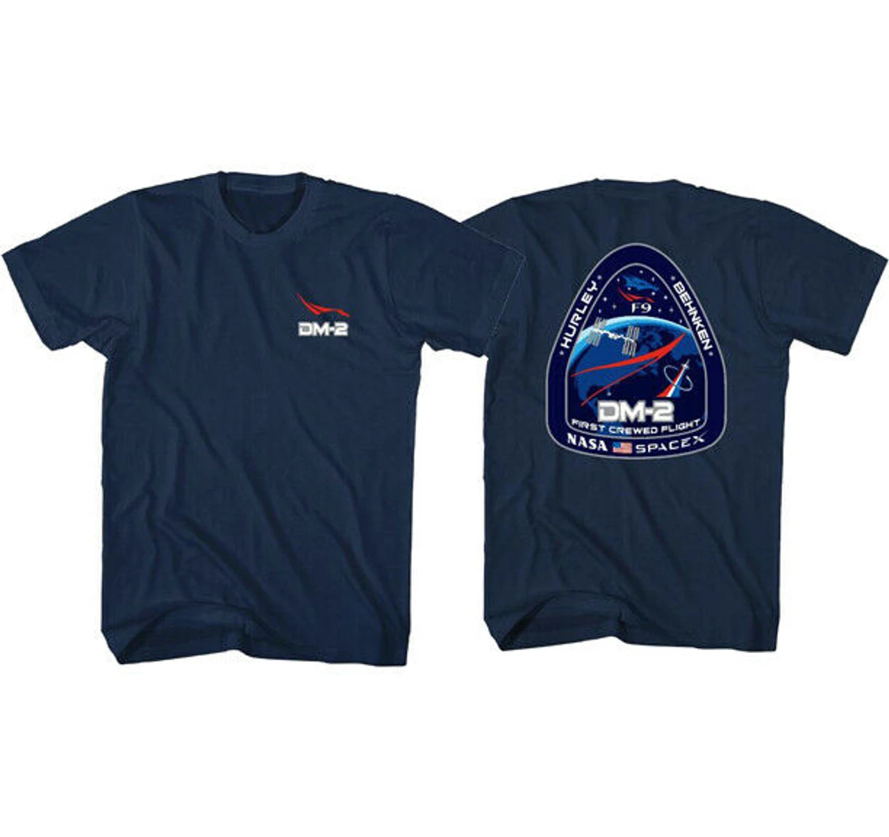 Nasa Space X Dragon DM2 Flight Crew Hurley Behnke Astronauts T Shirt TS21390ISAU 3 Nasa Space X Dragon DM2 Flight Crew Hurley Behnke Astronauts T Shirt TS21390ISAU - Image 3