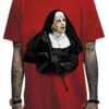 Mafioso Gunpoint Sister Nun Religious AK 47 Rifle Guns Tattoos Urban Red T Shirt