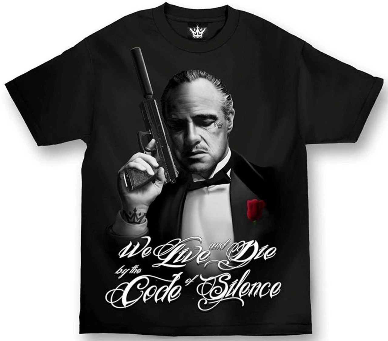Mafioso Silencer Mafia Gun Pistol Live And Die Urban Mens Black Shirt MTMM52007 1 Mafioso Silencer Mafia Gun Pistol Live And Die Urban Mens Black Shirt MTMM52007