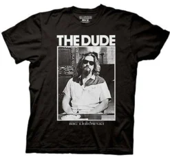 Authentic The Big Lebowski The Dude Black And White Photo Mens Movie Shirt S