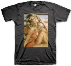 Farrah Fawcett Red Bathing Suit 1970's Icon Charlie's Angels Shirt MM-FAR-01