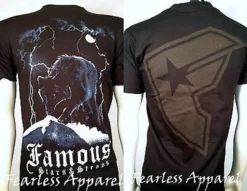 AUTHENTIC FAMOUS STARS & STRAPS BIG WOLF ON PROWL SKATE PUNK URBAN T SHIRT S-2XL