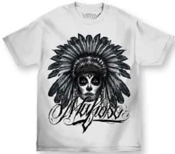 Mafioso Muerte Day Of The Dead Skull Native American Urban Tattoo T Shirt M-4Xl
