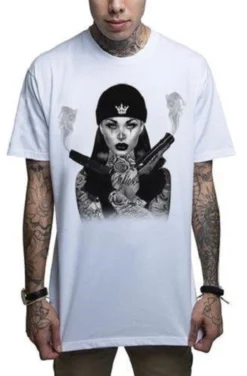 Mafioso Killa Clown Tattoo Ink Art Gun Pistol Urban Punk White T Tee Shirt -Reelwear Shop 7a6cf3ed b5c9 550f b202 d2f6b76b1c19 37503.1532550959