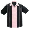 Steady Clothing The Harper Rockabilly Pink Bowling Button Down Shirt ST34603