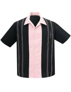 Steady Clothing The Harper Rockabilly Pink Bowling Button Down Shirt ST34603