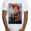 Mafioso Raquel Signature AK 47 Rifle Guns Nude Model Tattoos Urban White T Shirt