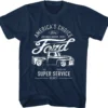 H3 Sportgear Super Service Vintage Ford Trucks Distressed T Shirt TS15562FRD