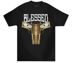 Mafioso Blessed Skate HipHop Guns Desert Eagle Crewneck Adult Mens T Tee Shirt