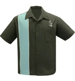 Steady Clothing Palm Springs Cocktail Coffee Bowling Button Down Shirt ST35618