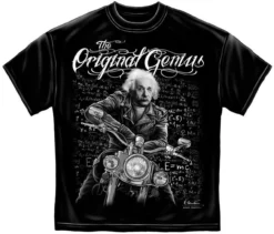 Einstein OG Original Genius Tattoo Punk Biker Science Goth Mens Shirt RN2262