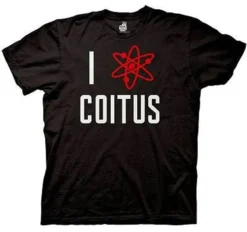 Officially Licensed Big Bang Theory I Science Atom Love Coitus T Shirt Small
