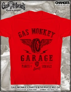 Gas Monkey Garage Parts & Service Fast N Loud American TV Dallas Red Shirt 91-24 -Reelwear Shop 9b628f52 9a81 5c42 ba1c 4e26b9856199 85904.1548695907