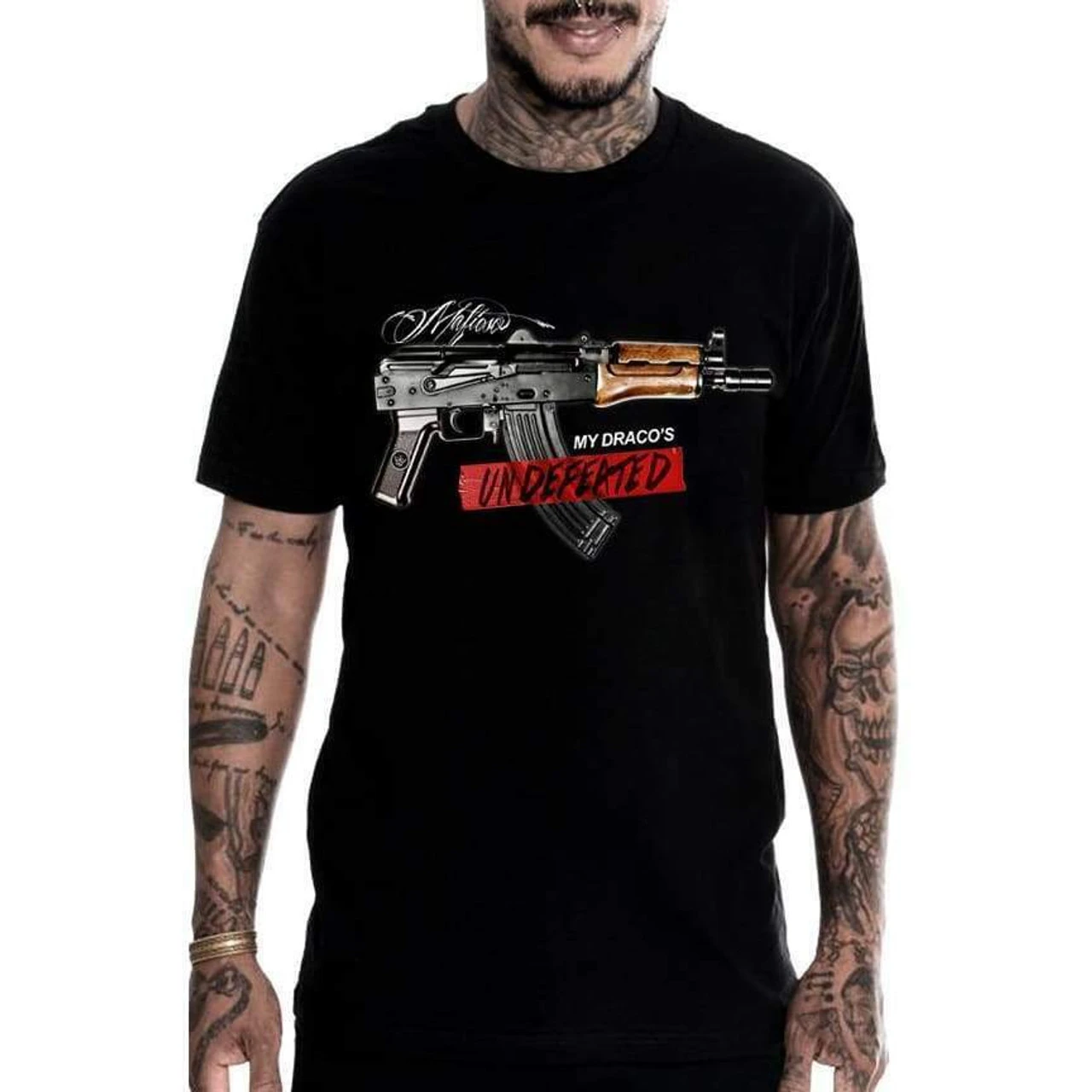 Mafioso Draco Undefeated Semi Automatic Pistol Guns Gangster Urban Black T Shirt 3 Mafioso Draco Undefeated Semi Automatic Pistol Guns Gangster Urban Black T Shirt - Image 3
