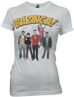 Officially Licensed Big Bang Theory Bazinga Group Junior Girls T Shirt Xl