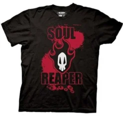 Authentic Bleach Soul Reaper Red Flames Skull Mens Black T Shirt S M L Xl 2Xl