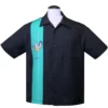 Steady Clothing Martini Girl Single Panel Mint Bowling Button Down Shirt ST35692
