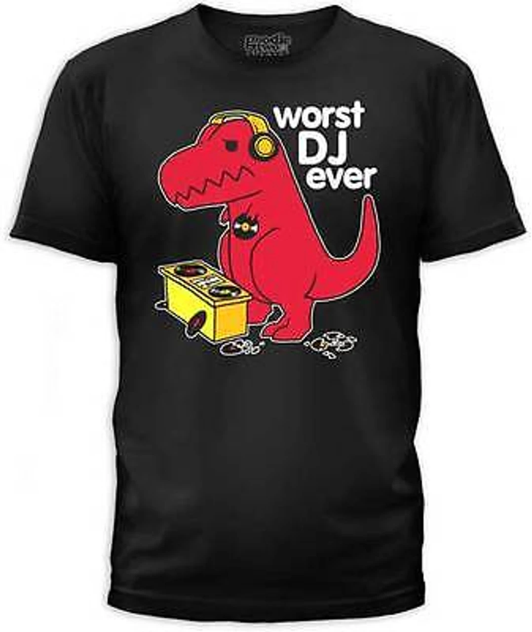 T-REX WORST DJ EVER TURNTABLE DINOSAUR CARTOON DISC JOCKEY DINO MENS T TEE SHIRT 2 T-REX WORST DJ EVER TURNTABLE DINOSAUR CARTOON DISC JOCKEY DINO MENS T TEE SHIRT - Image 2