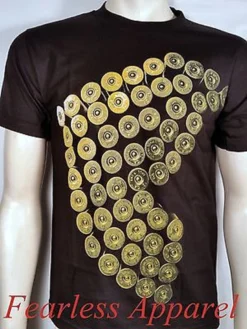 FAMOUS STARS & STRAPS BUSTING CAPS GUNS BULLETS HIP HOP RAP BLK T SHIRT S-2XL