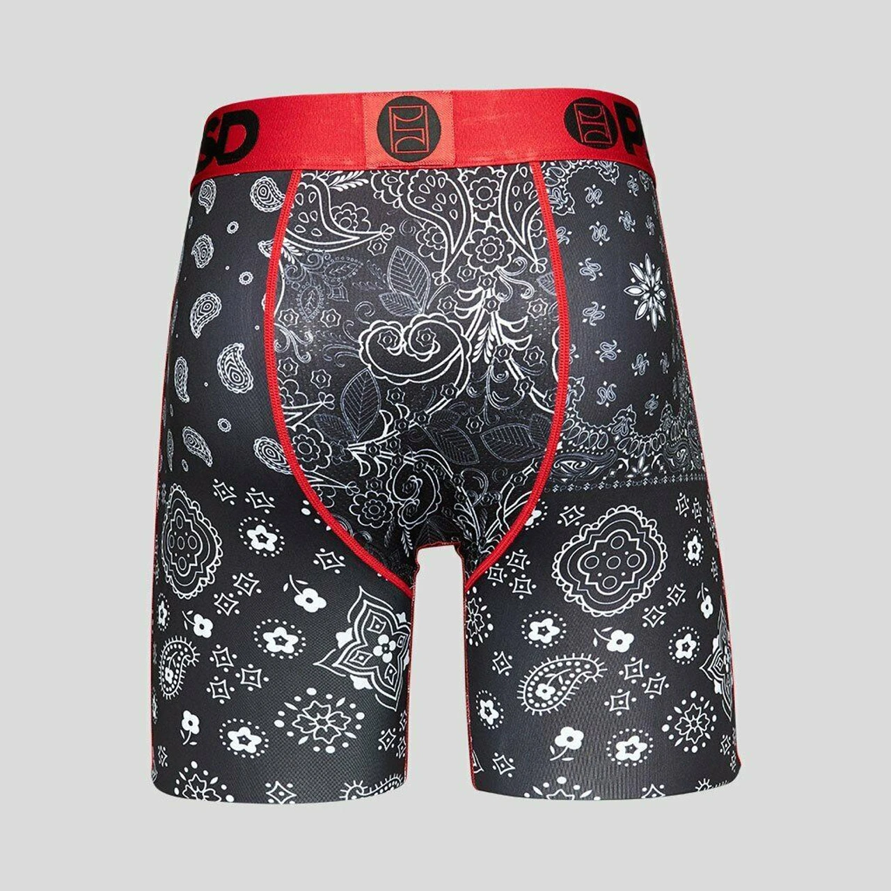 PSD Black Hype Bandana Red Trim Boxers Briefs Mens Athletic Underwear 221180064 2 PSD Black Hype Bandana Red Trim Boxers Briefs Mens Athletic Underwear 221180064 - Image 2