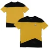 STAR TREK TNG THE NEXT GENERATION YELLOW KIRK UNIFORM MENS COSTUME SHIRT S-3XL