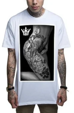Mafioso Clothing Body Art Hot Sexy View Black Urban Tattoo Mens White T Shirt