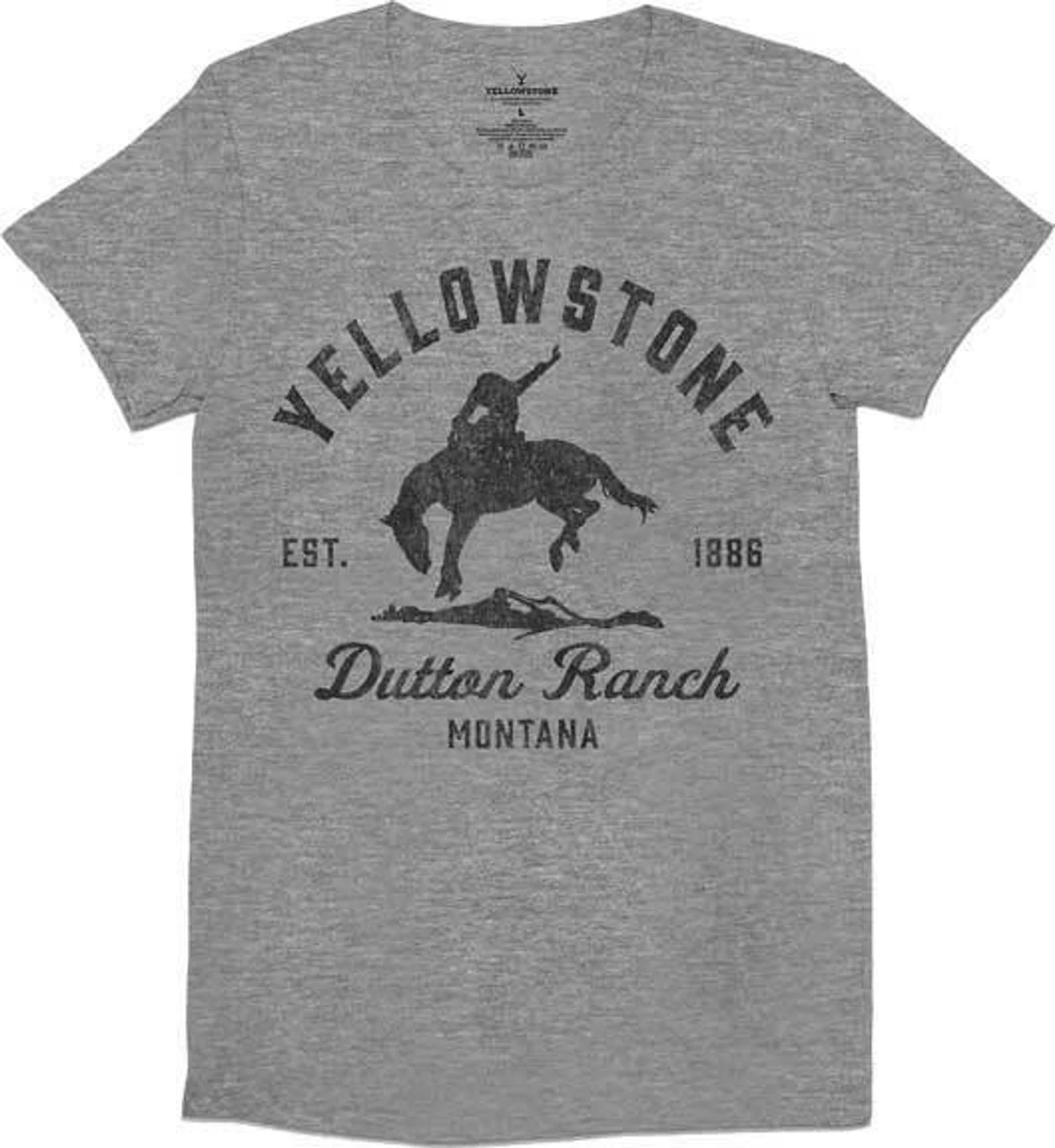 Yellowstone Bucking Bronco Horse Dutton Ranch Montana TV Show T Shirt 66-3 2 Yellowstone Bucking Bronco Horse Dutton Ranch Montana TV Show T Shirt 66-3 - Image 2