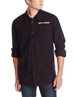 Metal Mulisha Men's Sons Of Anarchy Outlaw Woven T-Shirt